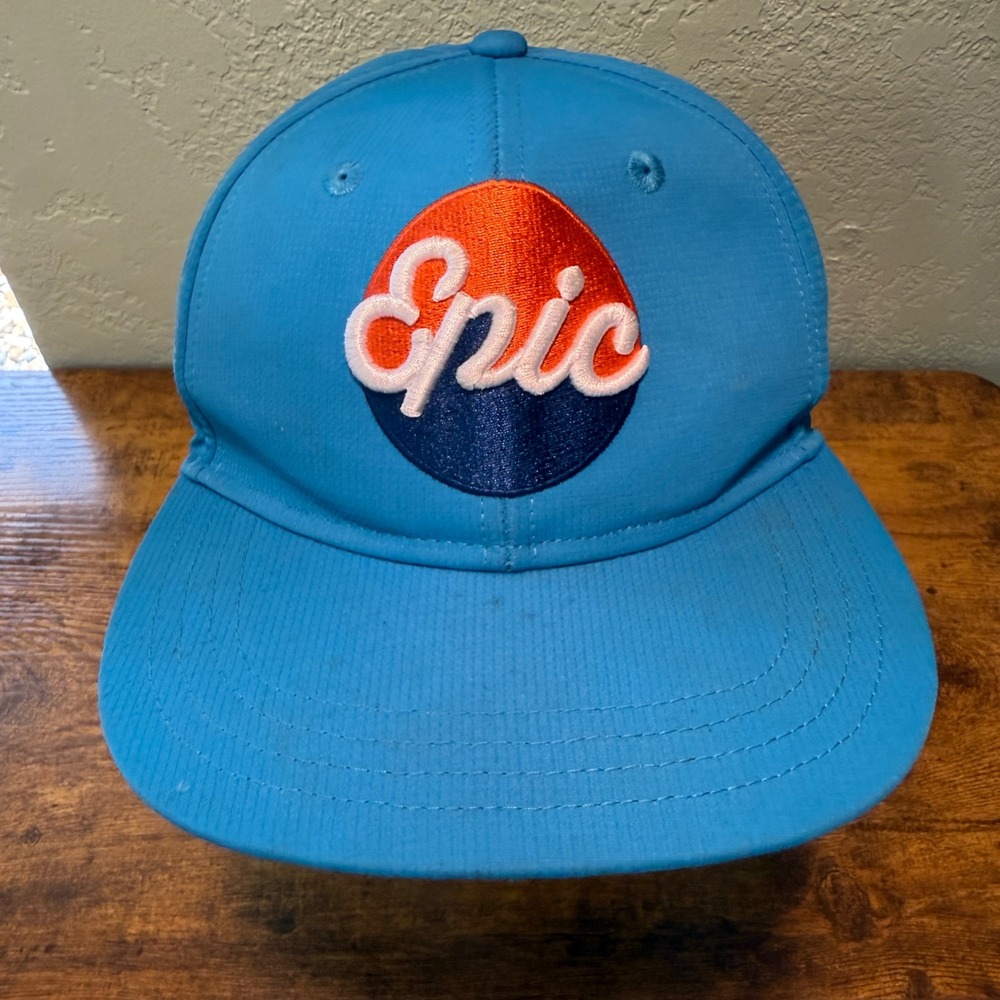 Old Navy Mens Epic Logo Snapback Hat Cap Blue Orange Embroidered Retro Summer